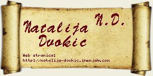 Natalija Dvokić vizit kartica